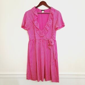 Vintage J. Crew tile print silk wrap dress 10